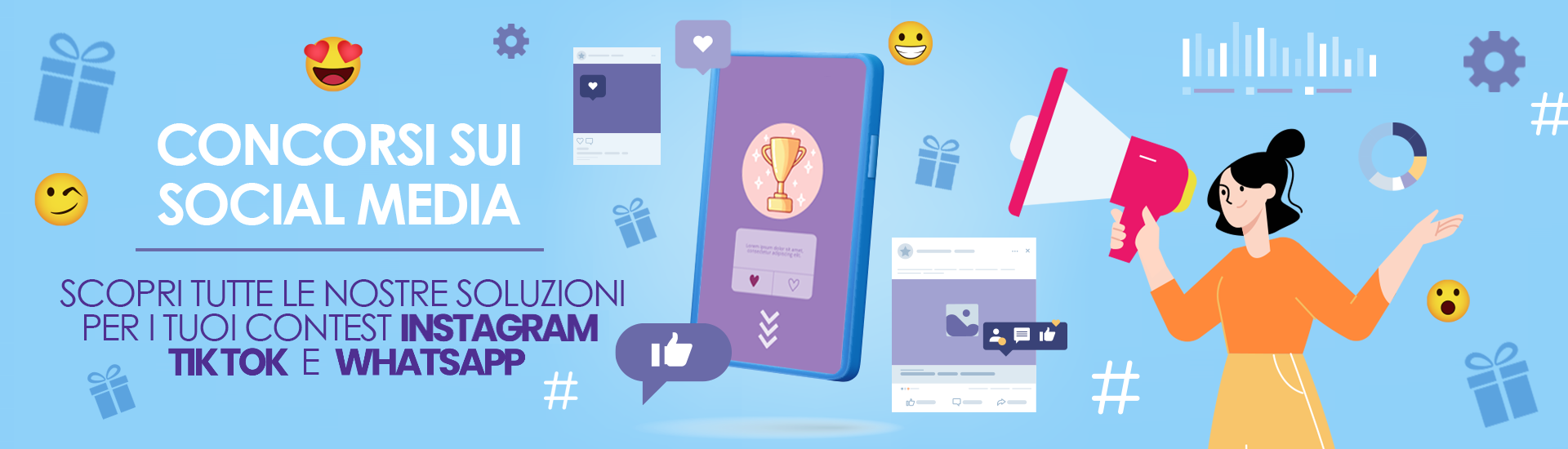 Promosfera concorsi sui social media, contest e giveaway instagram, contest tiktok e promozioni su whatsapp