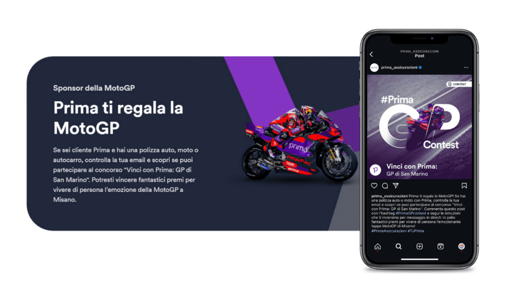 VINCI CON PRIMA GP DI SAN MARINO_Contest Instagram comment